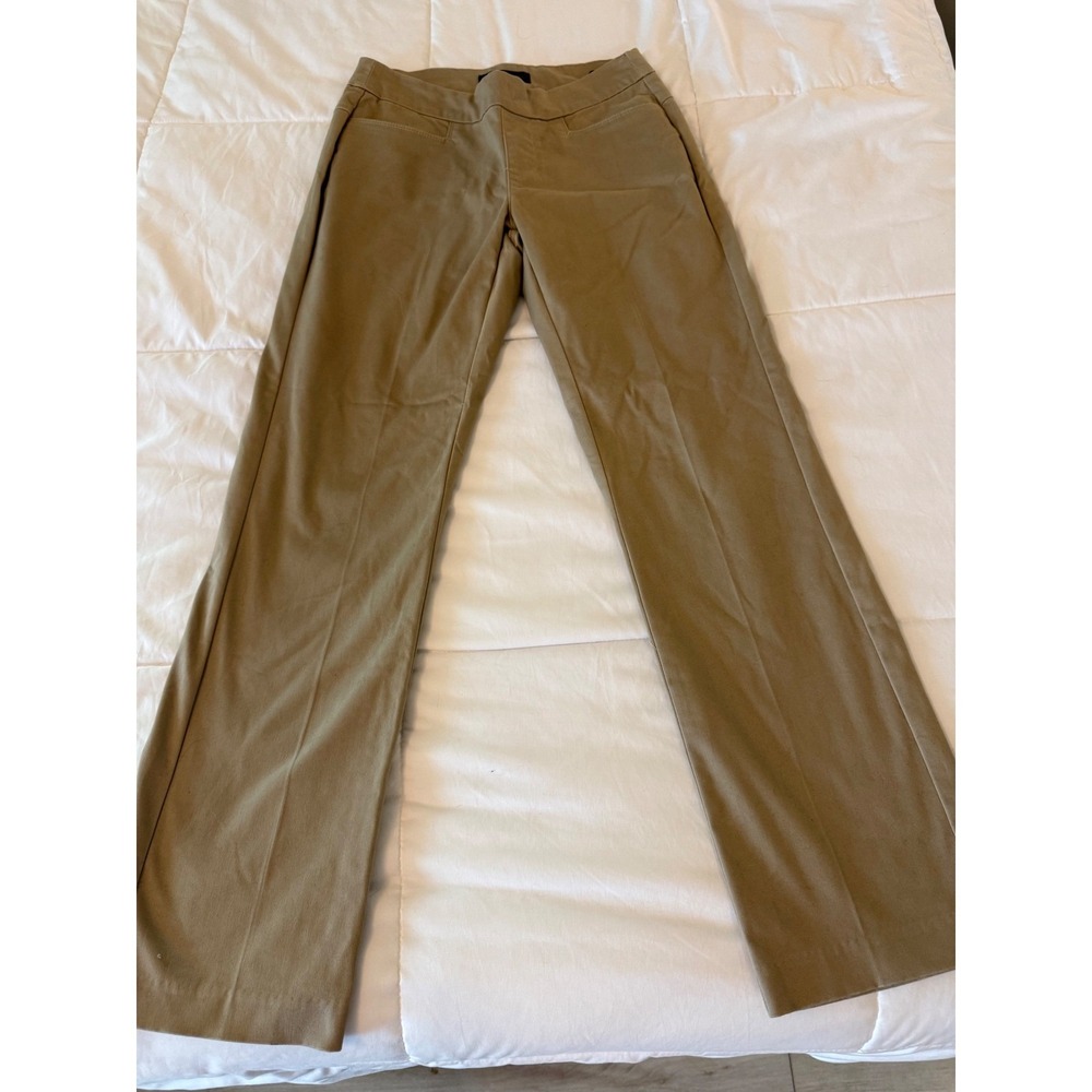 Lee Platinum Label Womens Khaki Midrise Straight Leg Pants Tan 8 Short P500216